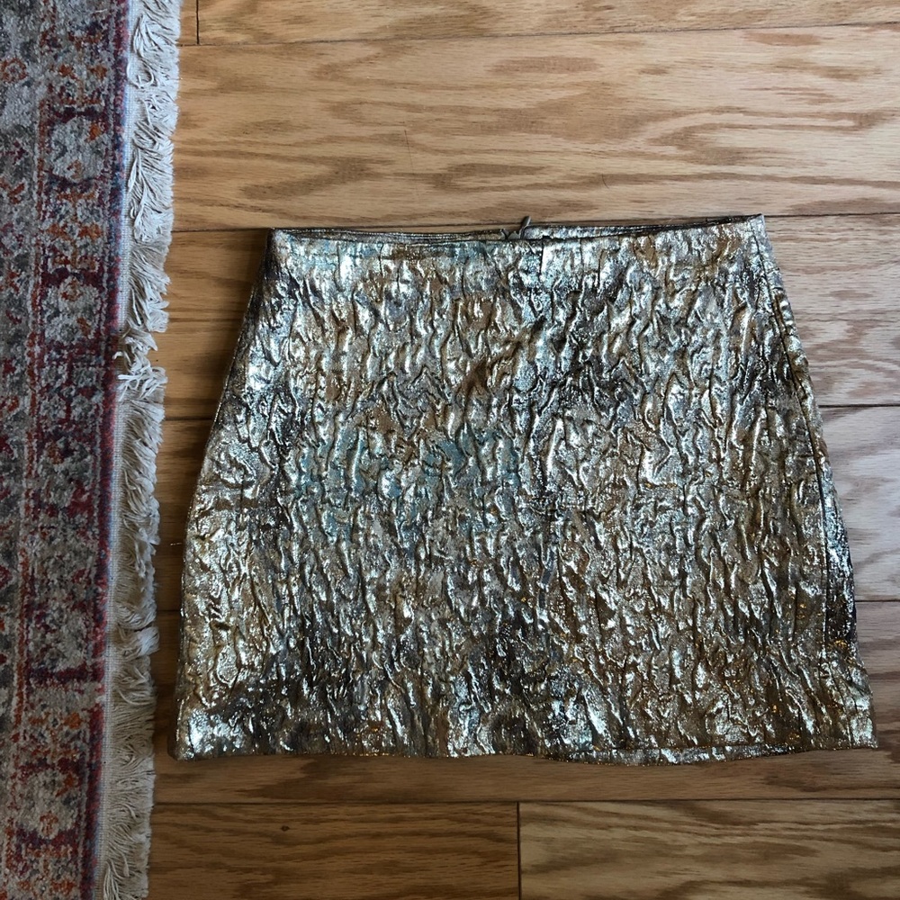 Zara foil mini skirt